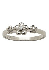 catchy daisies itty-bitty birthstone ring for babies and kids